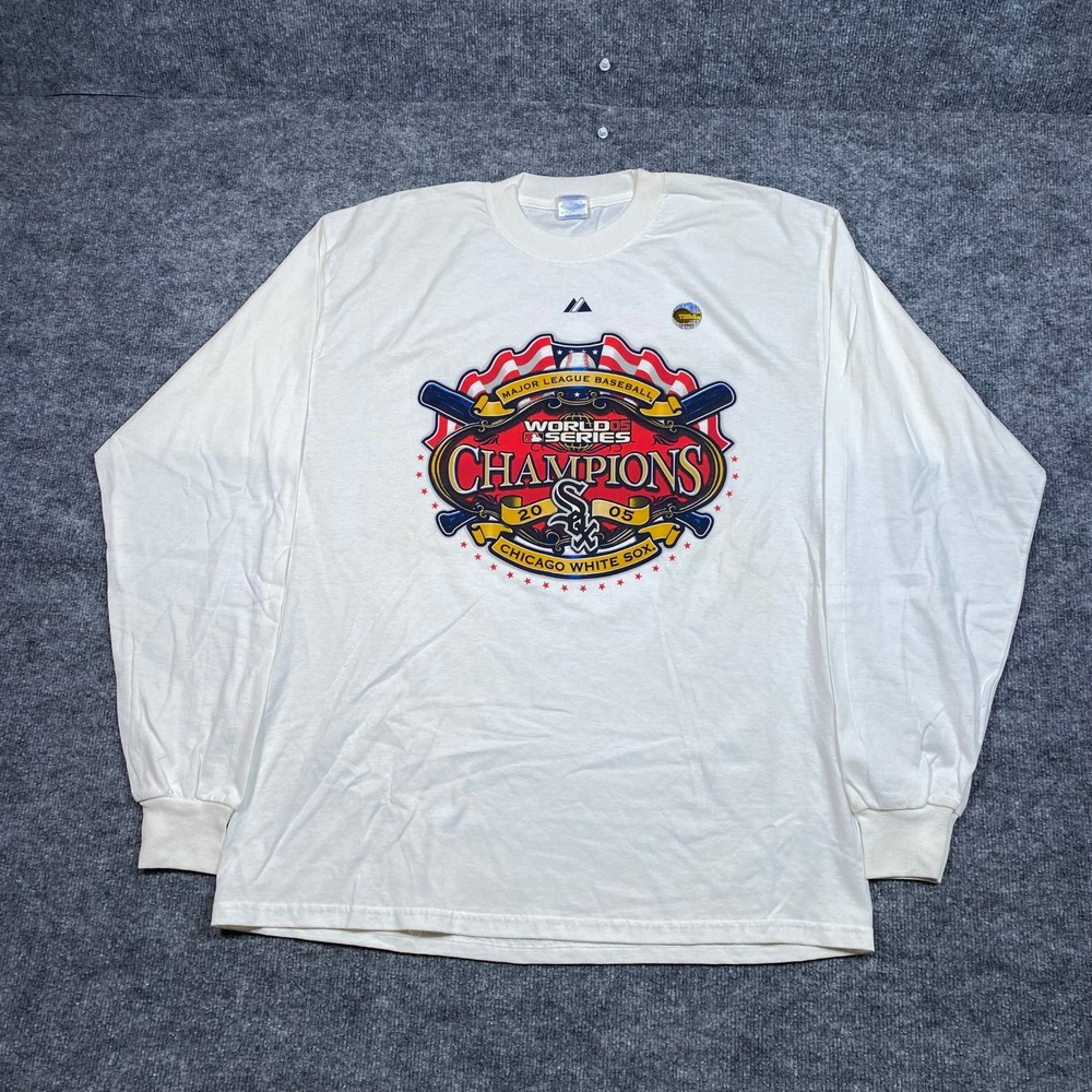 Majestic Chicago White Sox 2005 World Series Champions Long Sleeve Shirt Mens XL